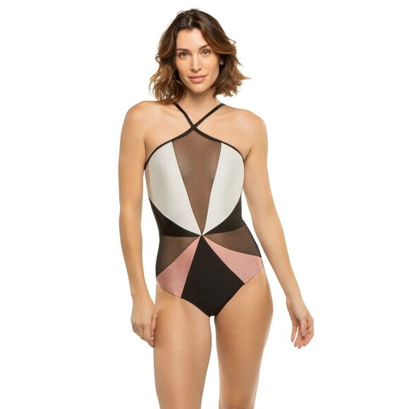 PatBO Colorblock Halter One Piece in Black white Small New Womens Swimsuit - Picture 12 of 12